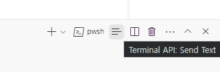 Adding a menu entry to view/title with view == terminal will result in an action in the panel when the terminal is open