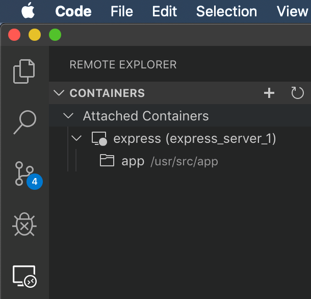 Attached Containers in the Remote Explorer