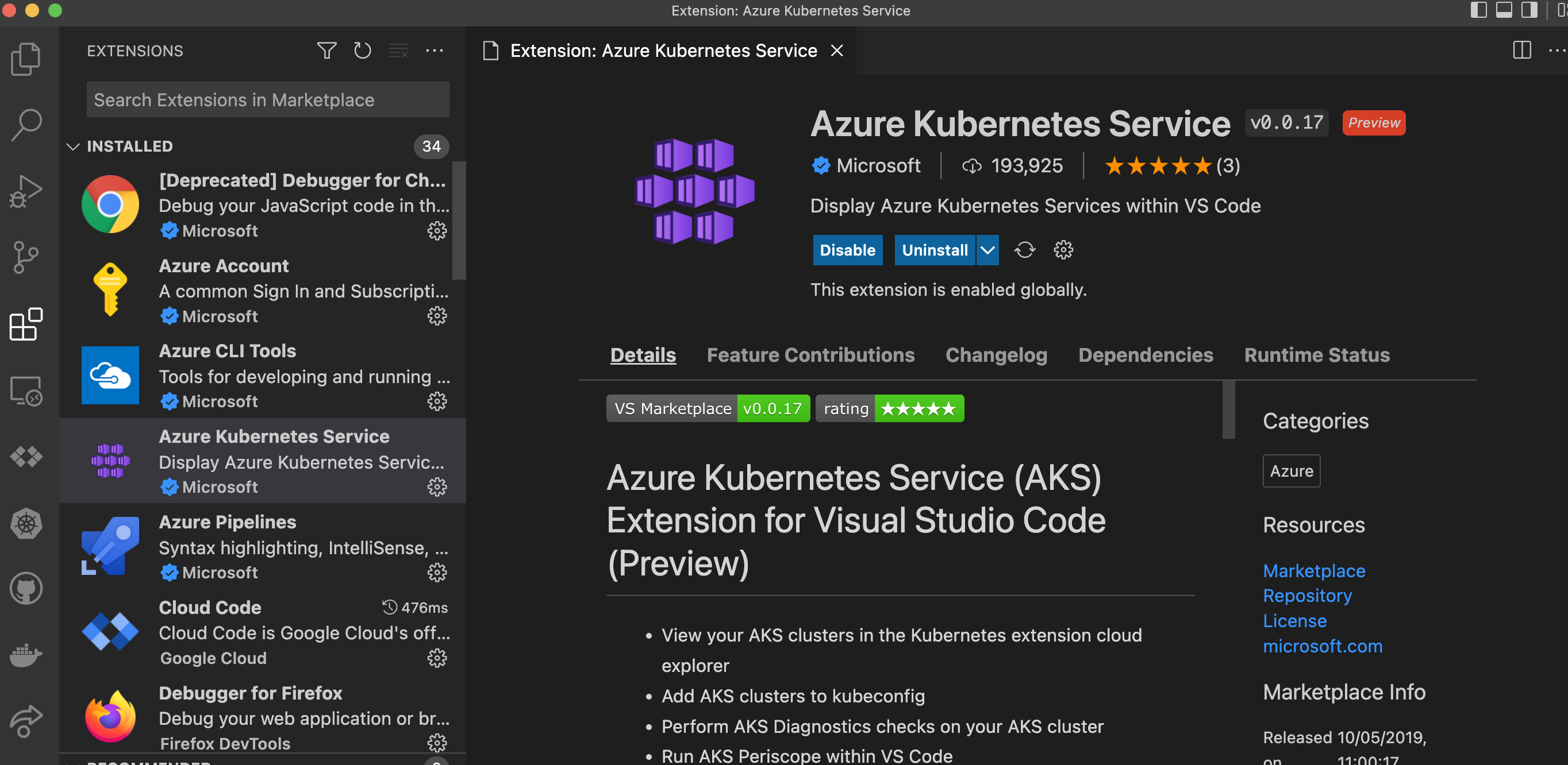 Install Azure Kubernetes Services