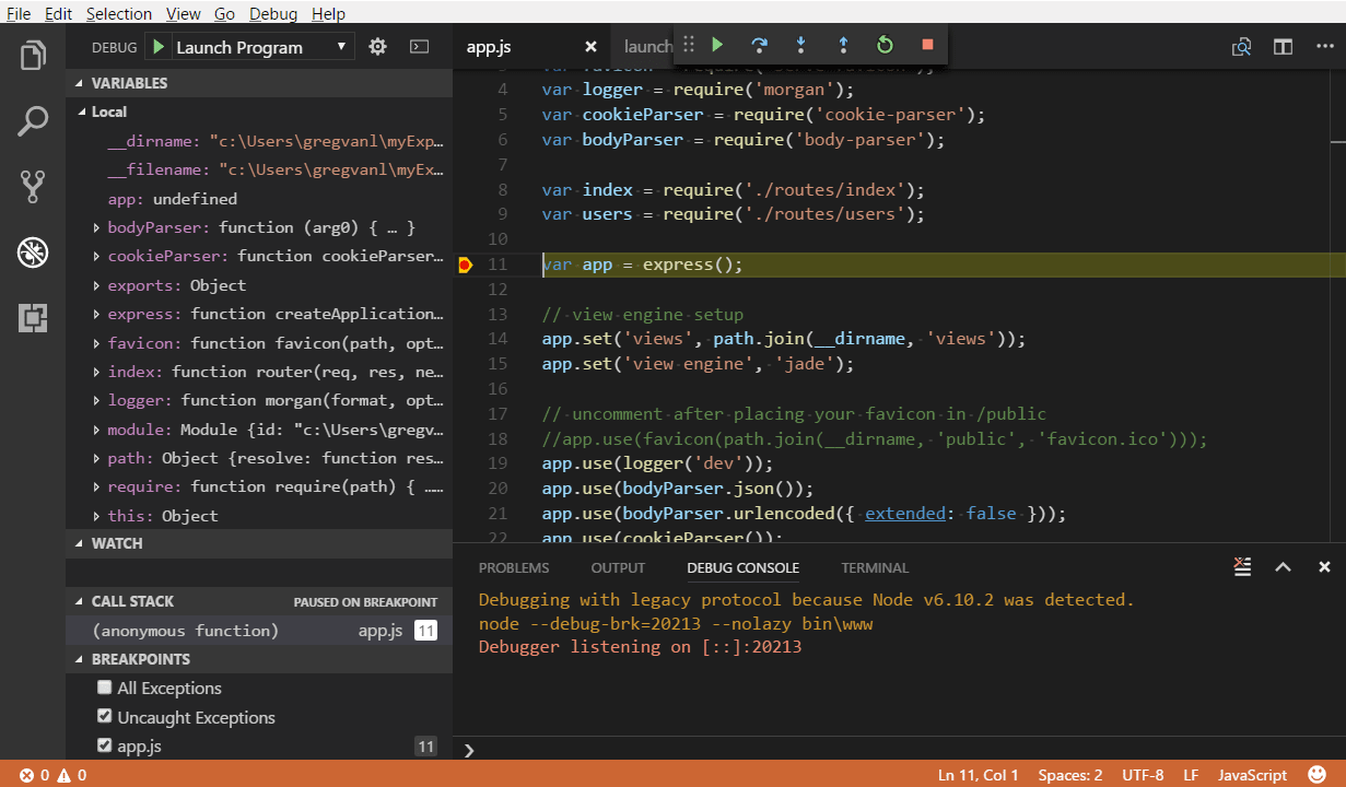 Node Js Visual Studio Code
