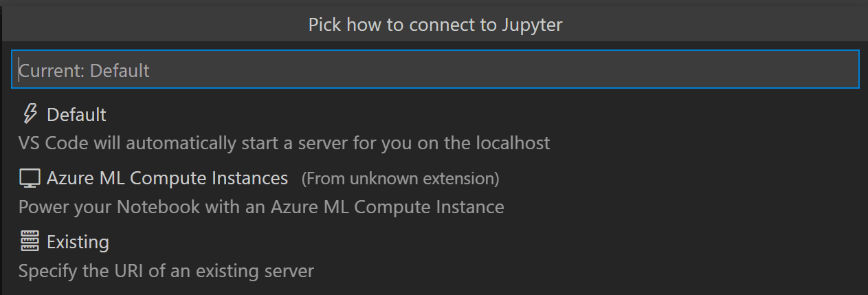 Prompt to supply a Jupyter server URI