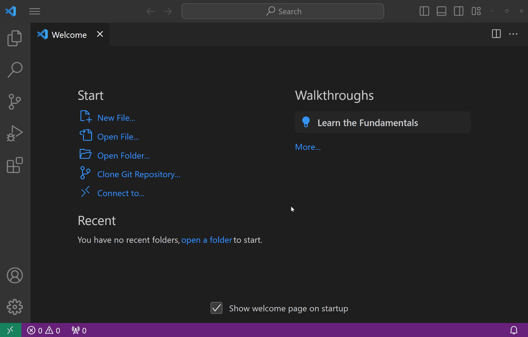 Gif showing the Python profile template being installing into VS Code.