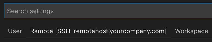 Host-specific settings tab