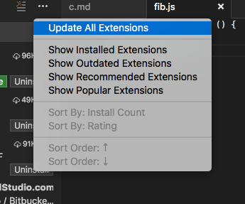 Extension update all