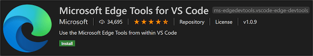 Microsoft Edge Tools for VS Code extension