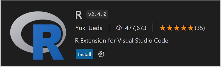R Extension for Visual Studio Code details pane