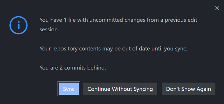 Reminder to sync your repository