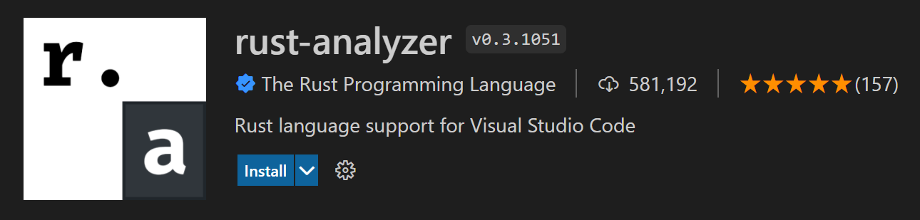 rust-analyzer extension for Visual Studio Code details pane