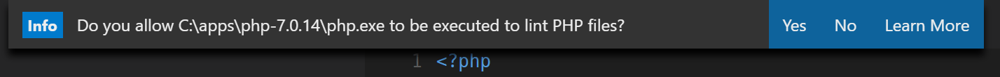 Confirming PHP executable