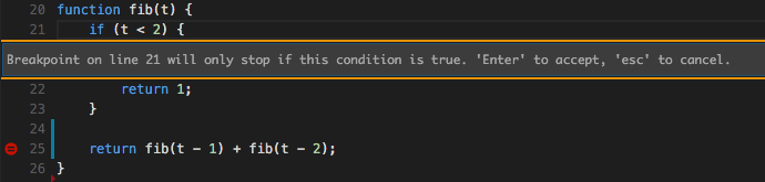 conditional breakpoints