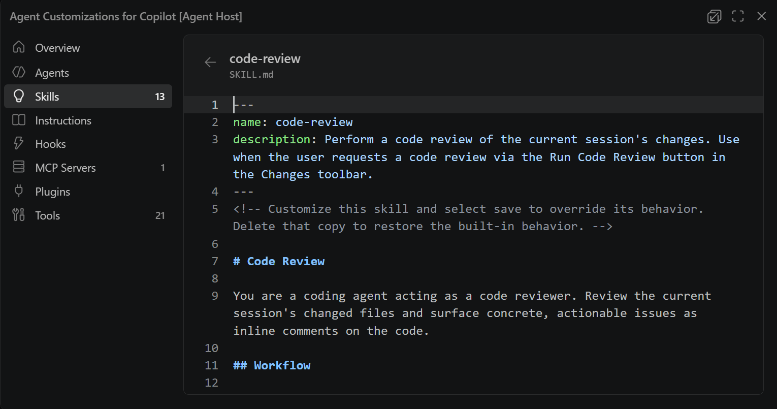 Screenshot of VS Code showing MCP servers configured for agents.