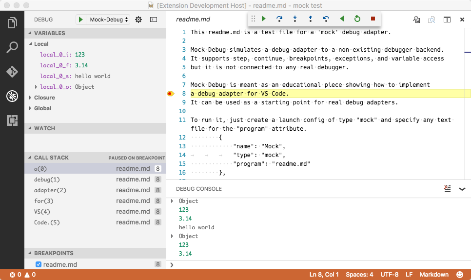 Debugger Extension | Visual Studio Code Extension API
