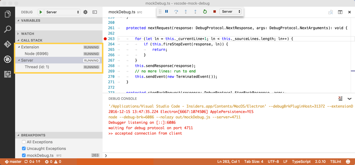 Debugger Extension Visual Studio Code Extension Api