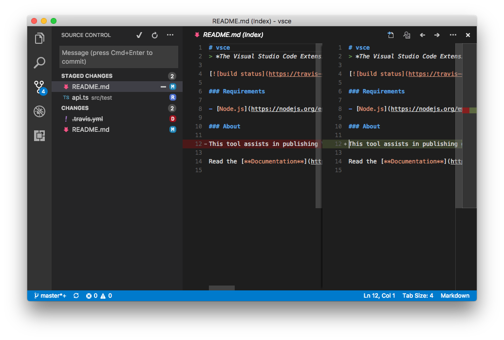 visual studio code git publish