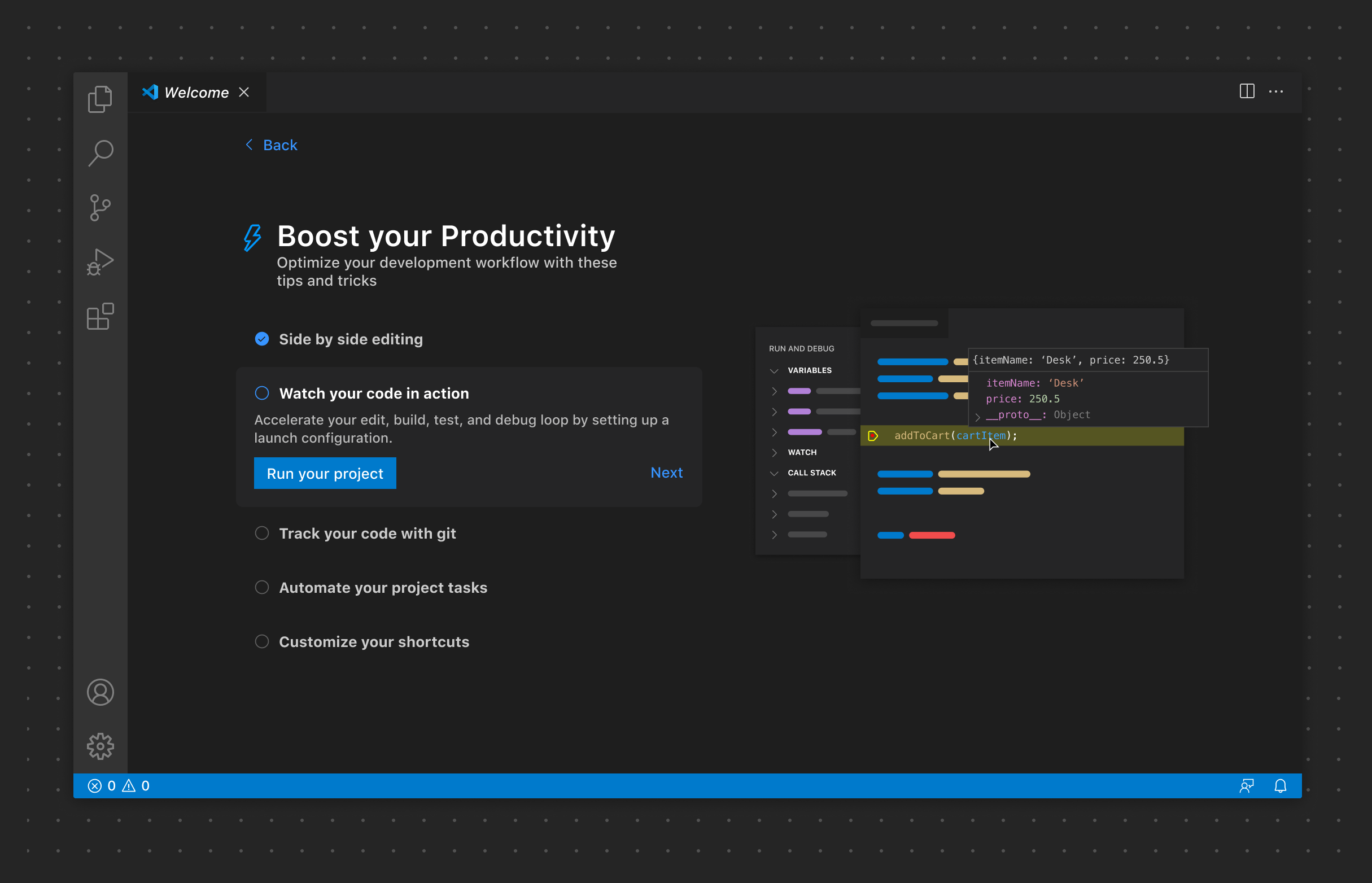 Visual Studio Code User Interface