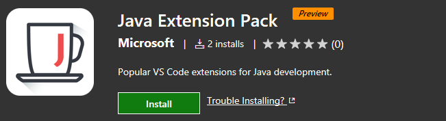 visual studio code install pack java