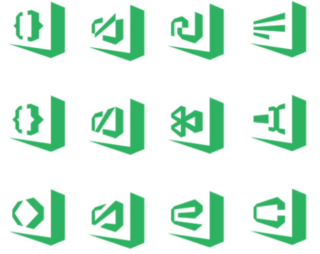 Early VS Code icon designs