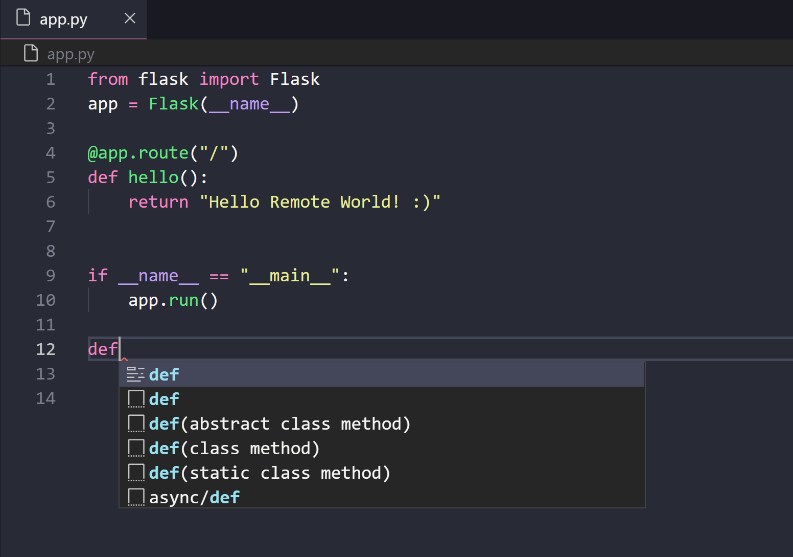 python IntelliSense