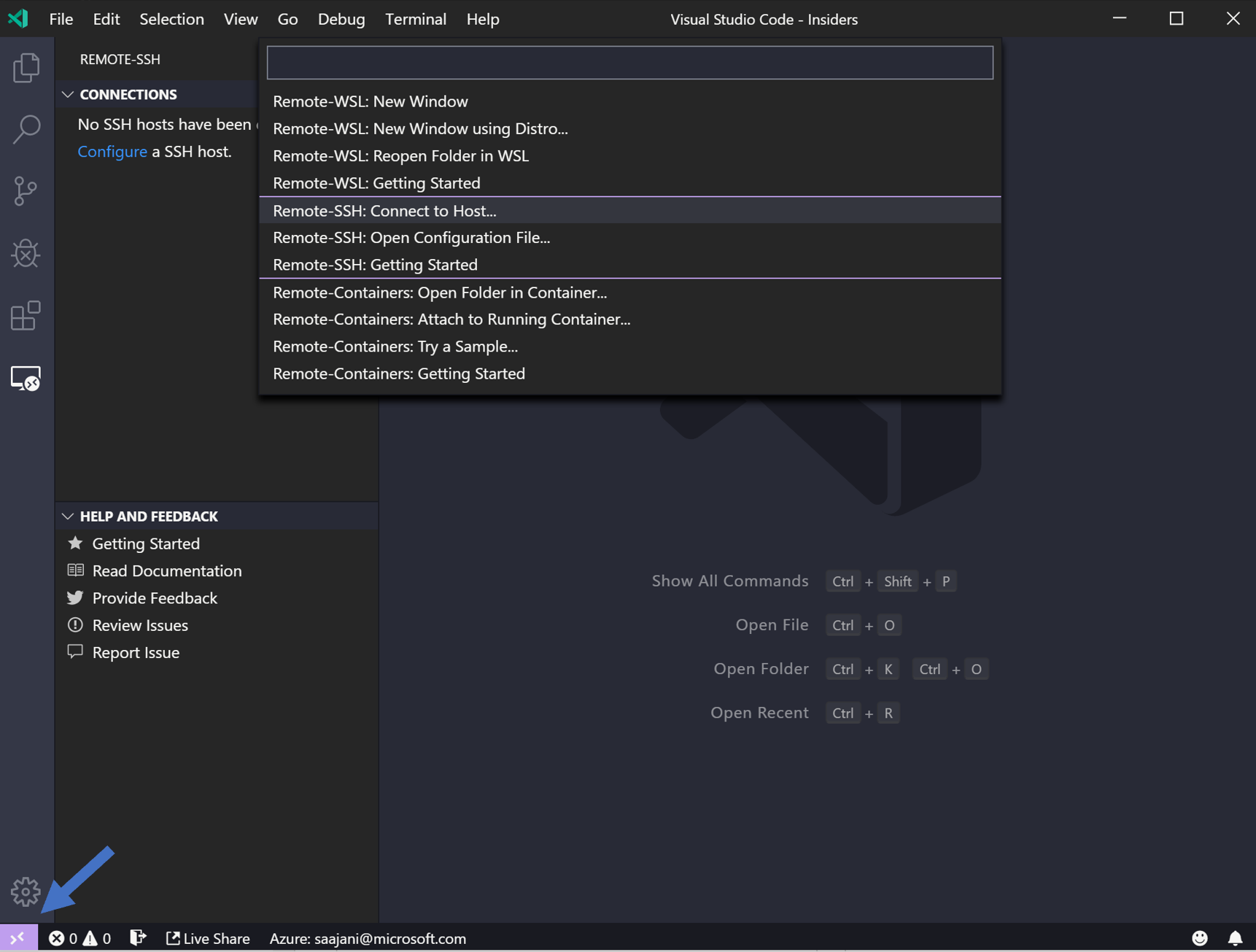 Remote SSH access with Visual Studio Code