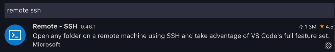 Remote - SSH extension