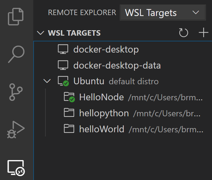 Remote Explorer with WSL Targets
