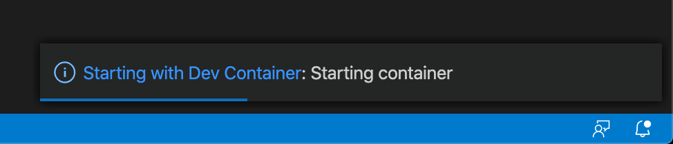 Close-up on starting container notification