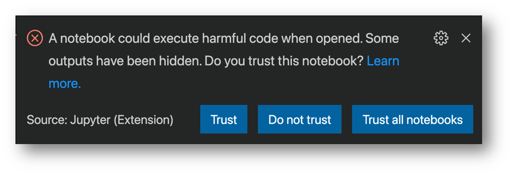Jupyter Notebook security warning