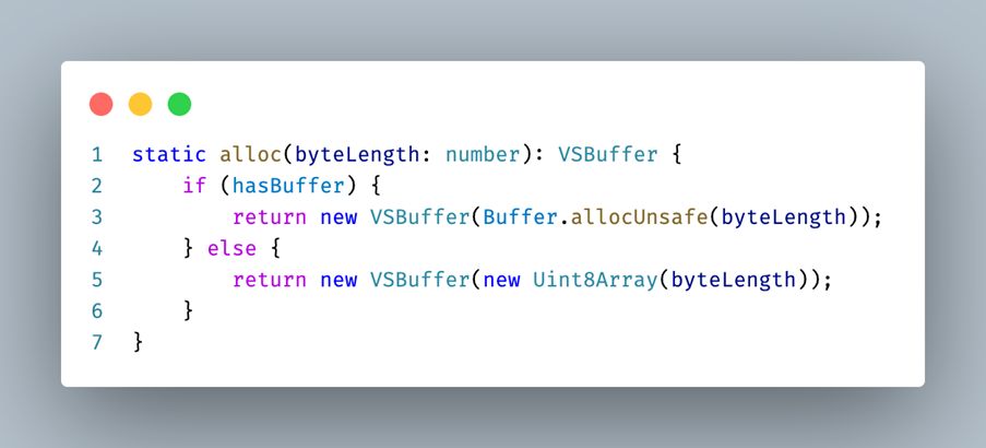 VSBuffer utility class supporting both Node.js and web environments