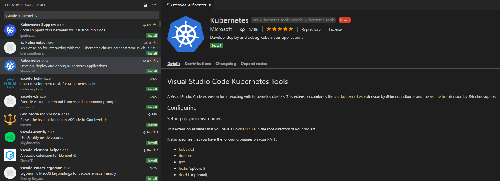 Working with Kubernetes in Visual Studio Code