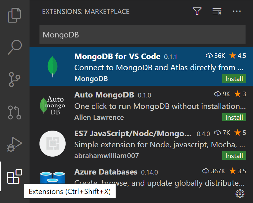 Working with MongoDB in Visual Studio Code