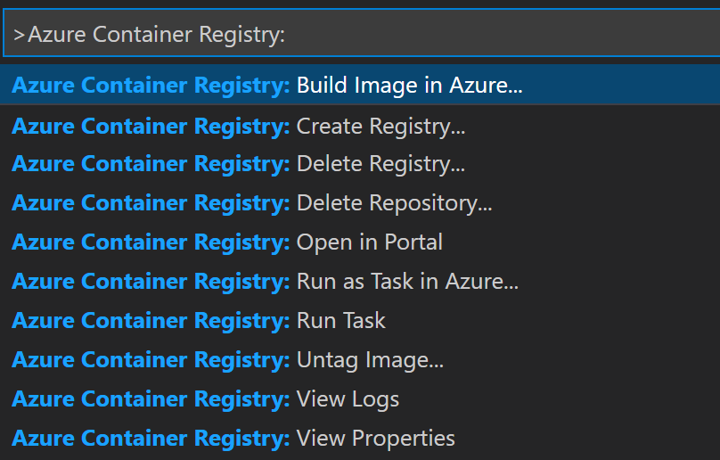 Invoke the command Build Image in Azure