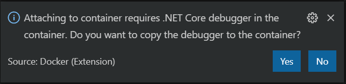 Screenshot of debugger prompt