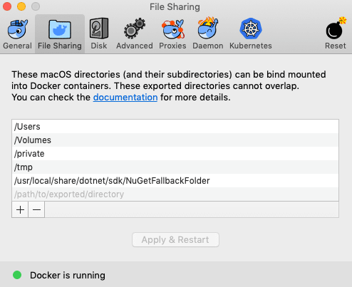 docker for mac network settings