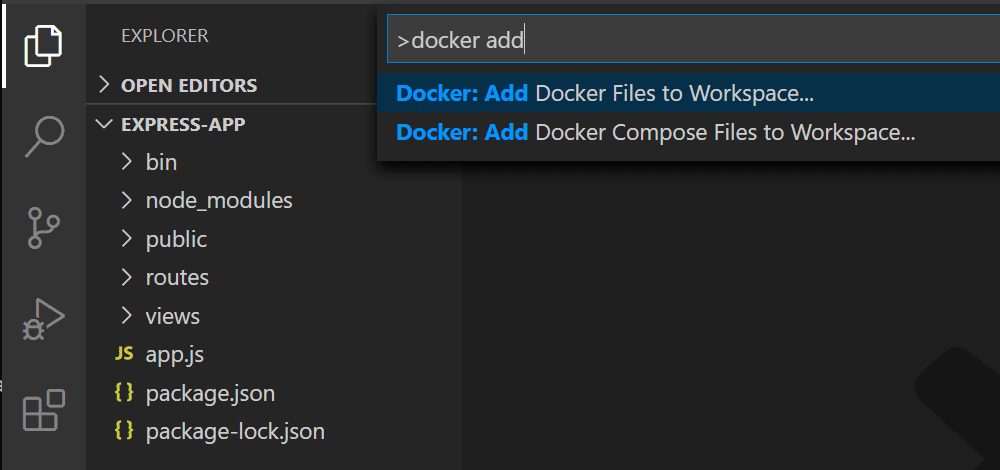 Add Dockerfile to a Node.js project