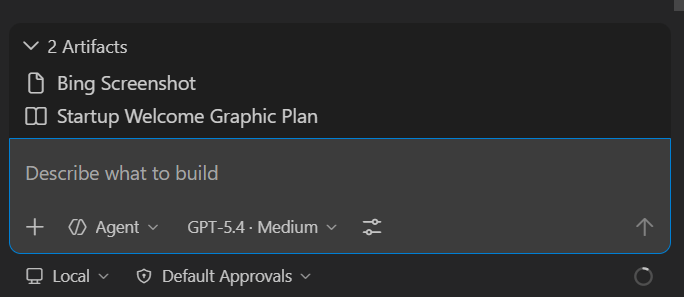 Screenshot of the artifacts panel in the Chat view, showing example artifacts such as links, images, and documents.