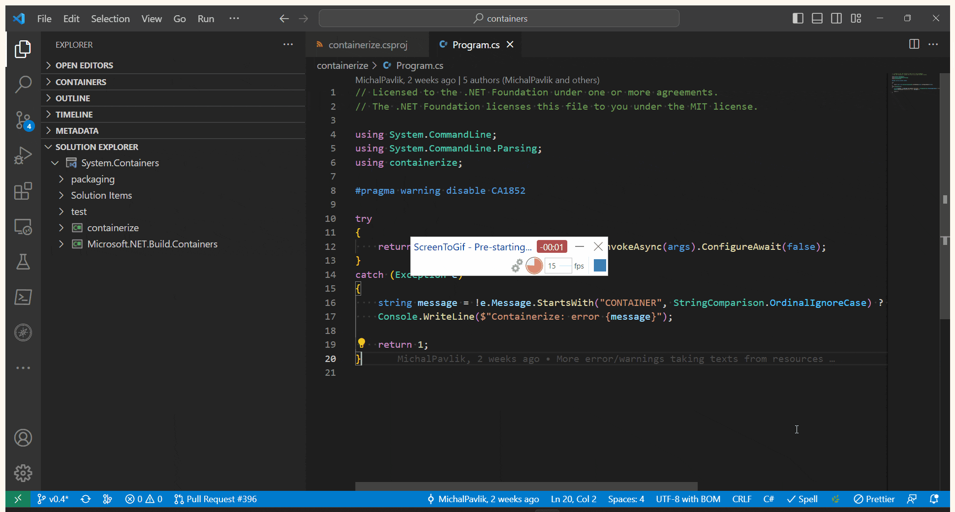 VS Code's C# Dev Kit Build Solution command