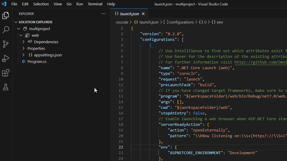 Debugging C# in Visual Studio Code