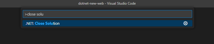 Close solution from the Command Palette