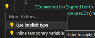 Use implicit type example