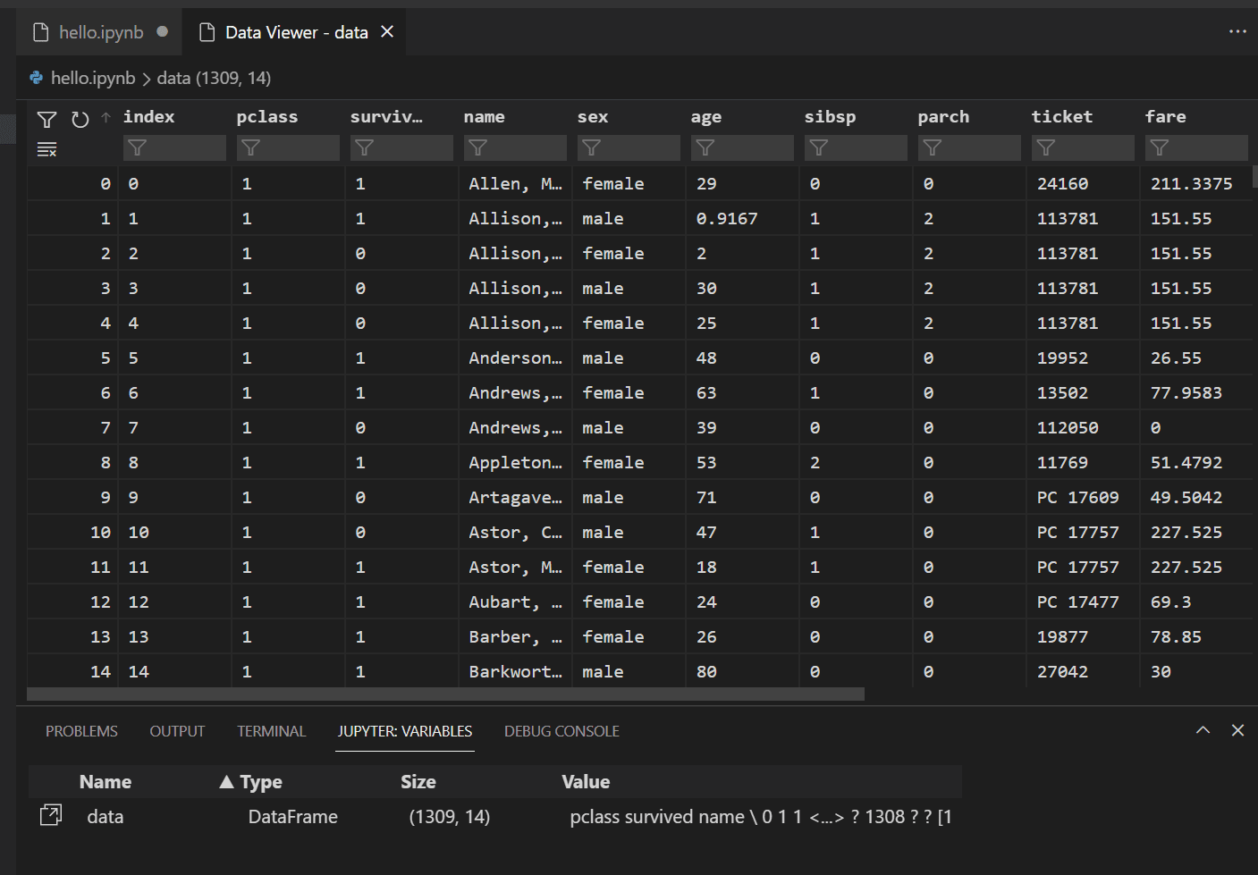 numpy-visual-studio-code