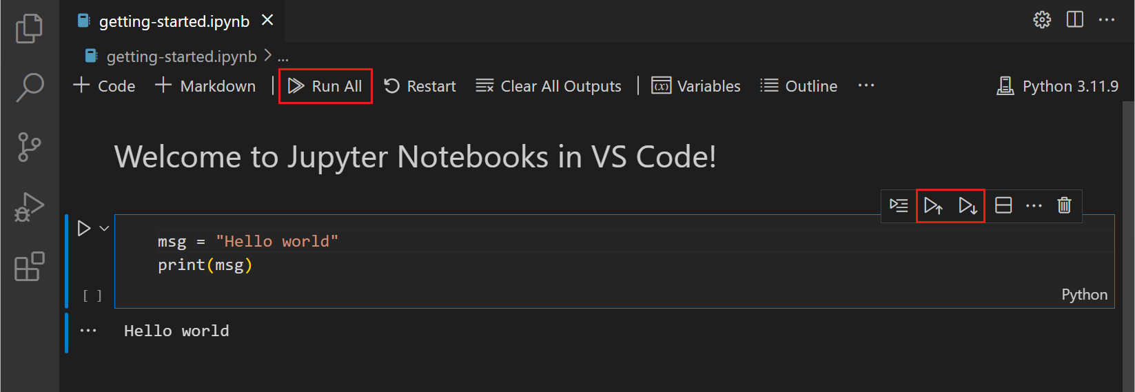 jupyter notebook visual studio code