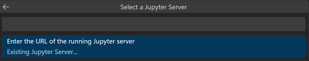 Choose to connect to an existing server