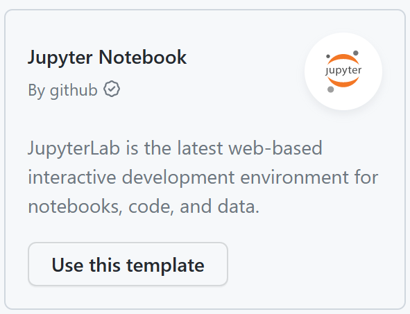 Use Codespaces Jupyter Notebook Template