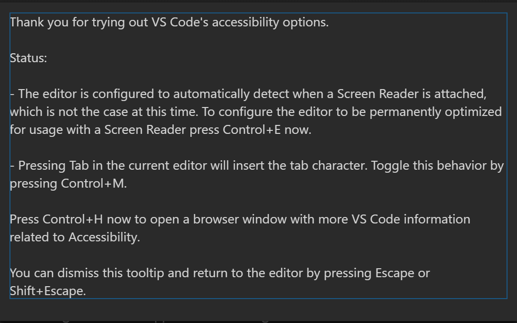 Accessibility in Visual Studio Code