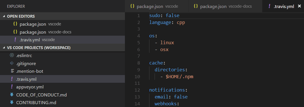 Multi-root Workspaces in Visual Studio Code