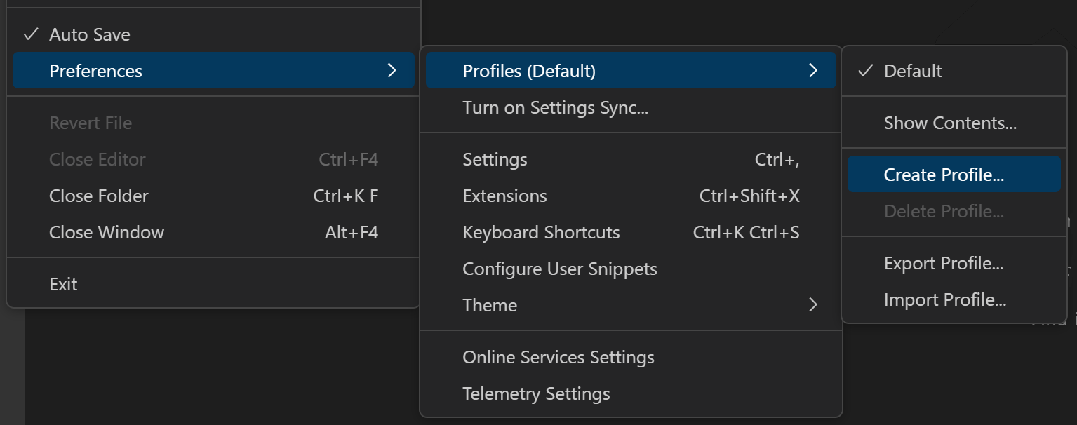 Create Profile command