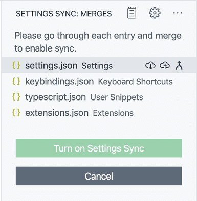 Settings Sync Merges