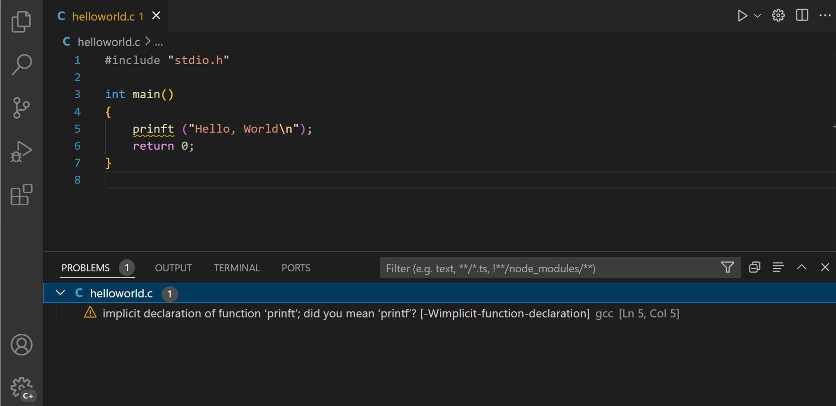 What is the meaning of a single and double check mark in VS Code