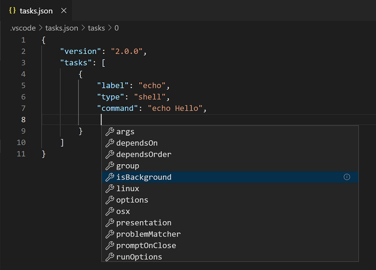 Tasks In Visual Studio Code