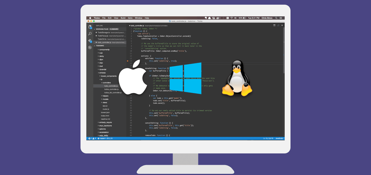 Visual Studio Code runs on macOS, Linux and Windows